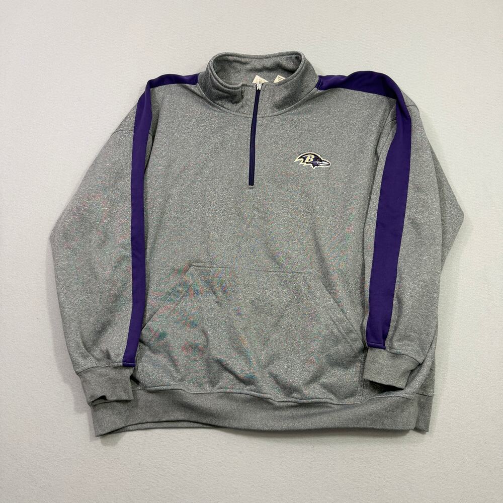 Fanatics Baltimore Ravens 1/4 Zip Pullover Men's 4XL Gray Purple Sweatshirt